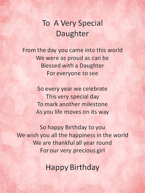 birthday poem for a daughter from mother